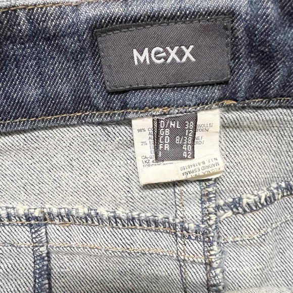 Mexx Womens 90s Y2K Red Zipper Detailed Dark Wash Denim Pleated Mini Skirt - Picture 3 of 10
